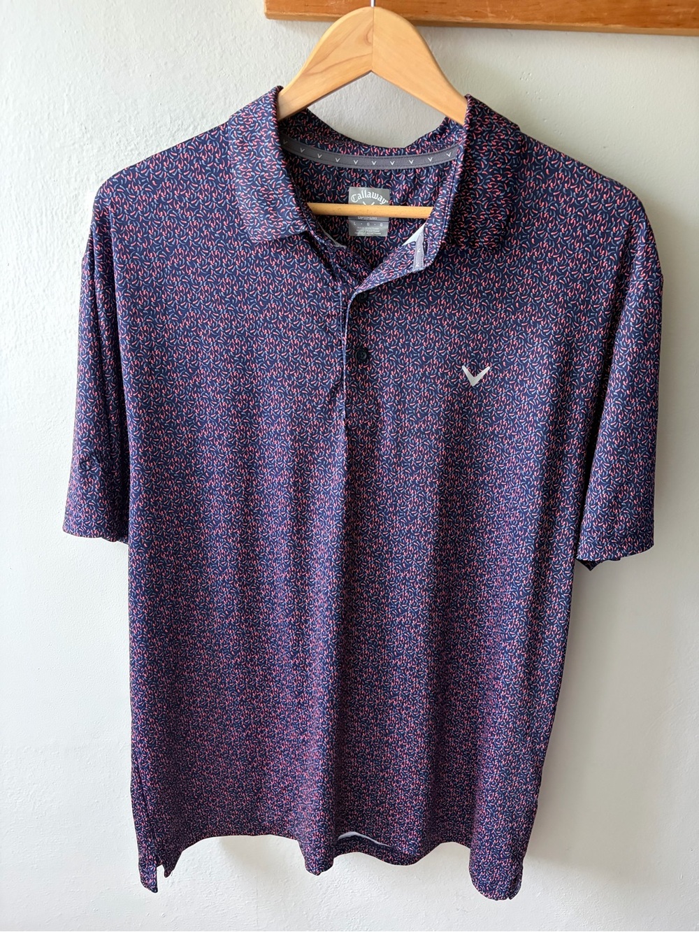 Callaway Men's Opti-Dry Navy Micro-Print Polo Golf Shirt